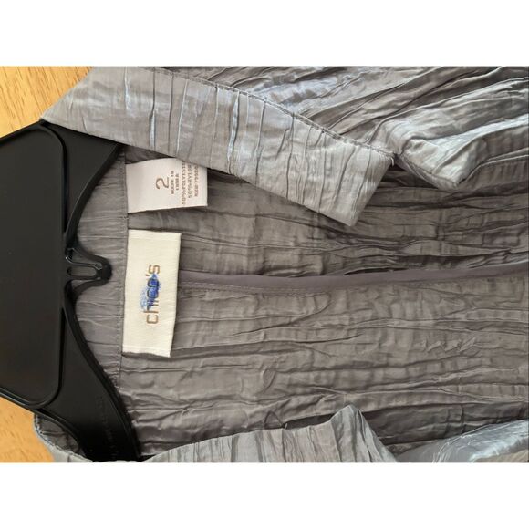 Chico’s Silver Crinkle Jacket - Picture 6 of 6